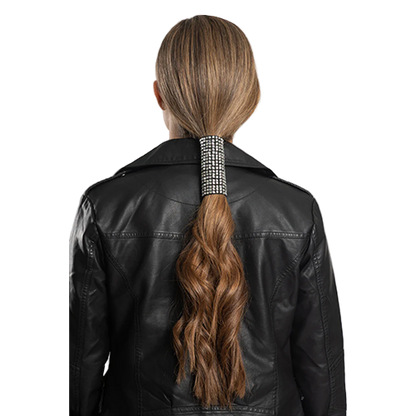 Black Suede Biker Hair Wrap With Rhinestones