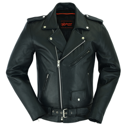 Classic Police Style Motorcycle Jacket in Tall Size