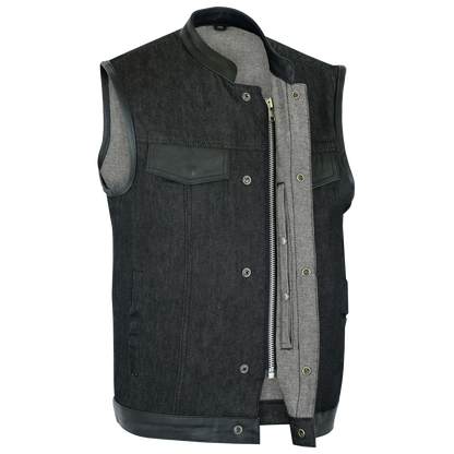 Raw Black Denim Vest