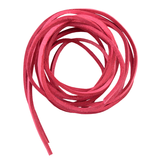 A coiled hot pink leather lace.