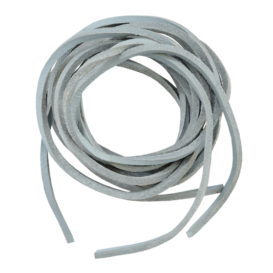 Six feet of white leather laces coiled together