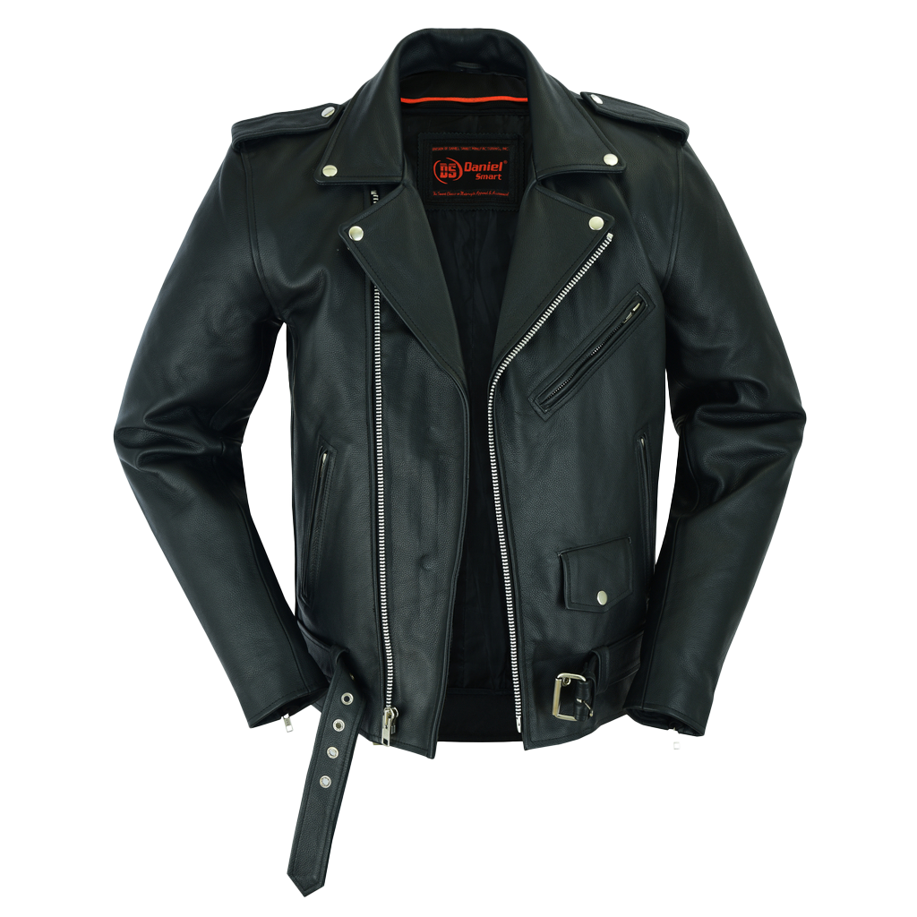 Classic Police Style Motorcycle Jacket in Tall Size