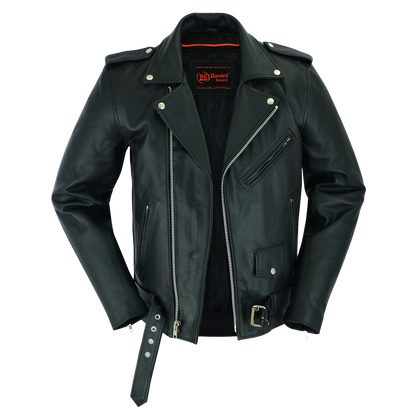 Classic Police Style Motorcycle Jacket in Tall Size