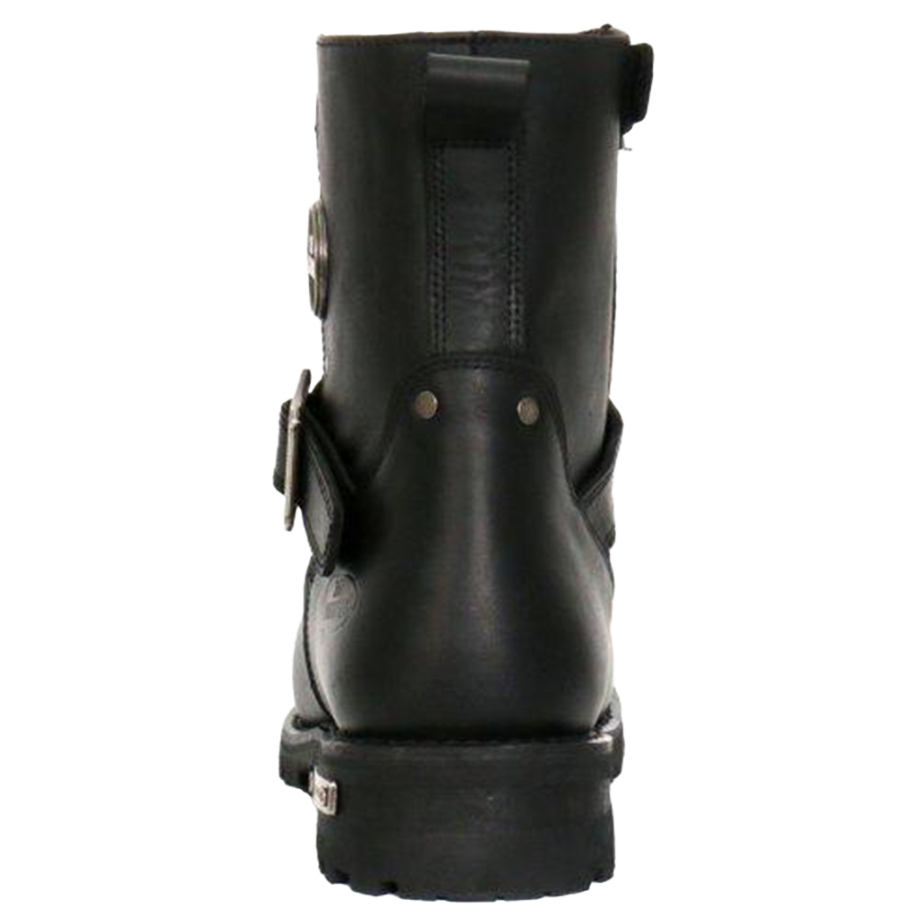 Black Round Toe Engineer Boot