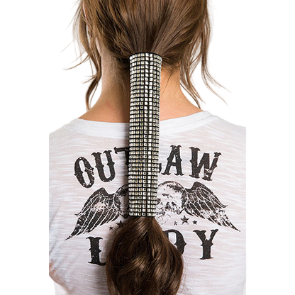 Black Suede Biker Hair Wrap With Rhinestones