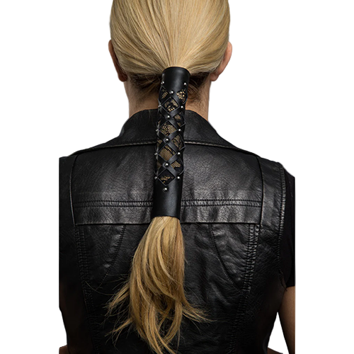 Diamond Cut Out Leather Hair Accessory