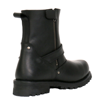 Black Round Toe Engineer Boot