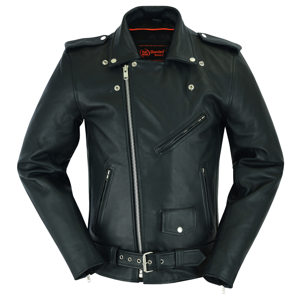 Classic Police Style Motorcycle Jacket in Tall Size