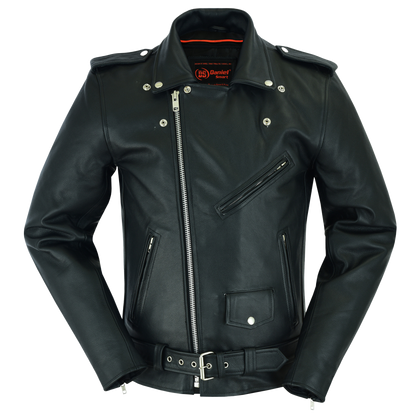 Classic Police Style Motorcycle Jacket in Tall Size