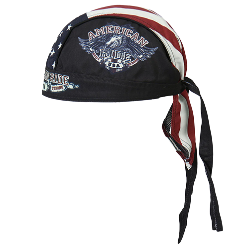 Eagle And Flag Biker Bandana With Sweatband Side View