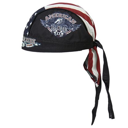 Eagle And Flag Biker Bandana With Sweatband Side View
