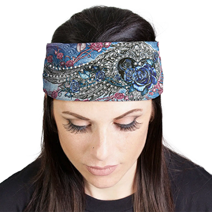 Angel Roses Rhinestone Crystal Headband Wrap 🌹✨