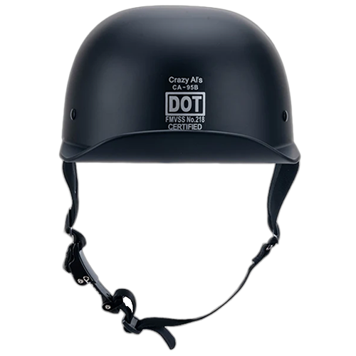 Crazy Al’s Flat Black Baseball Pro Mini Motorcycle Helmet