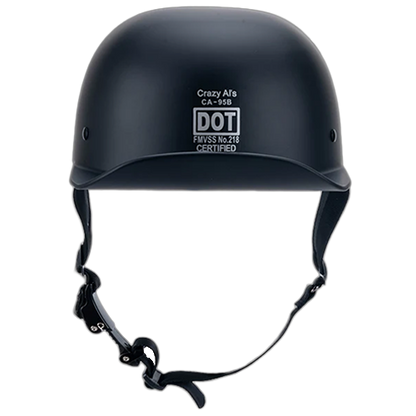 Crazy Al’s Flat Black Baseball Pro Mini Motorcycle Helmet