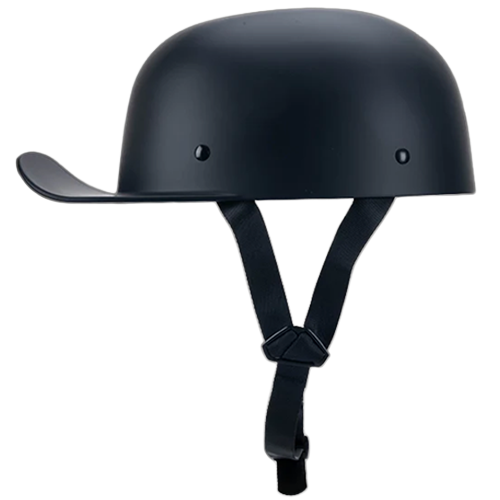 Baseball Pro Mini Flat Black Low Profile DOT Helmet