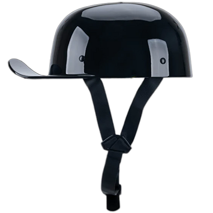 Baseball Pro Mini Gloss Black Low Profile DOT Helmet