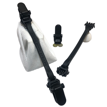 Set Of Two Biker Boot Straps – Interchangeable Clips Black Clasp