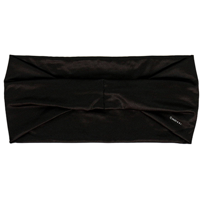 Black stretch headband featuring Biker Grandma lettering, winged motorcycle artwork, and rhinestone accents.