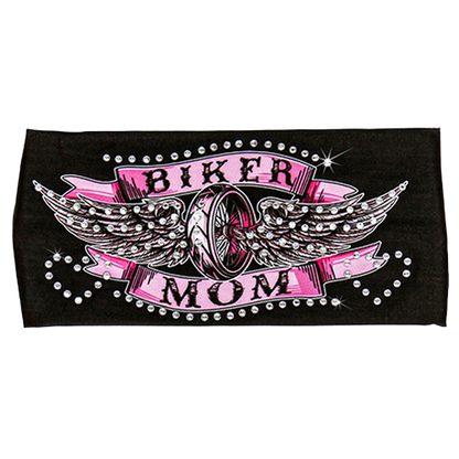 Rhinestone Motorcycle Hair Wrap For Biker Moms Front View