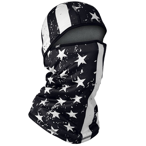 Black and White Flag Convertible Fleece Lined Balaclava for motorcycle riding