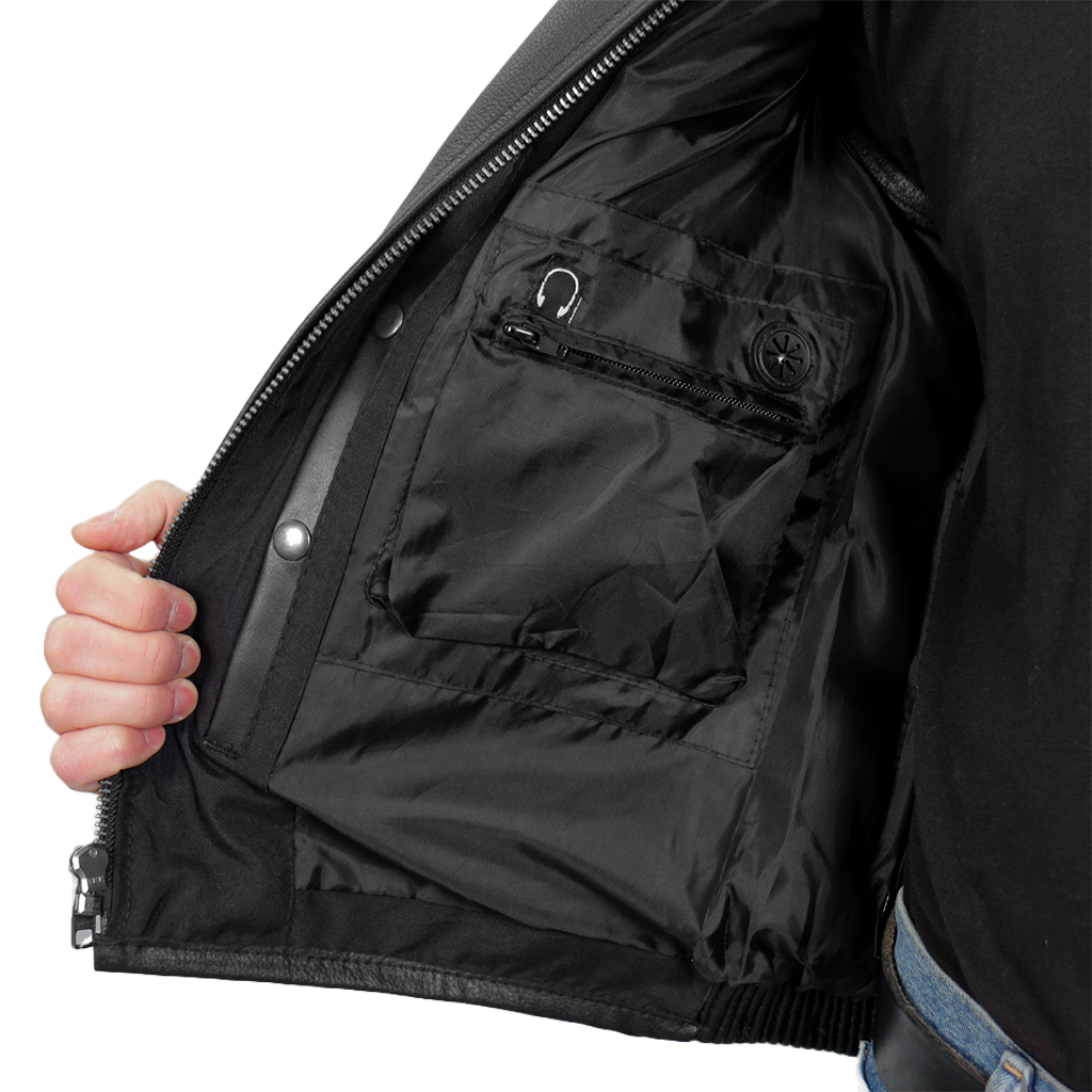 Leather Biker Vest With Concealed Carry Pockets