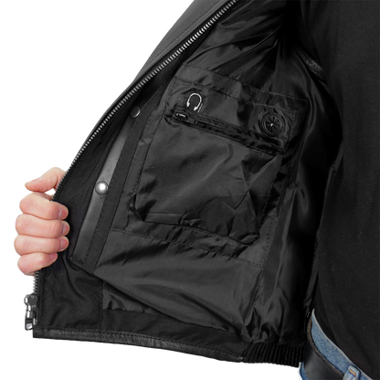 Leather Biker Vest With Concealed Carry Pockets