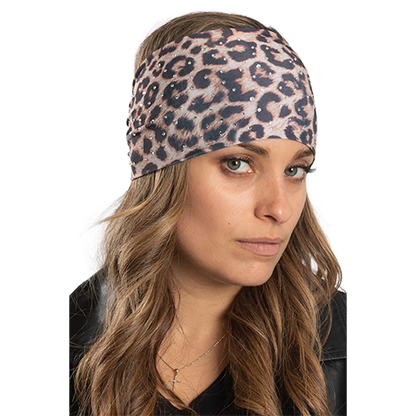 Moisture Wicking Non Slip Leopard Headwrap
