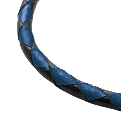 Braided Leather Whip – Blue & Black Color Combo