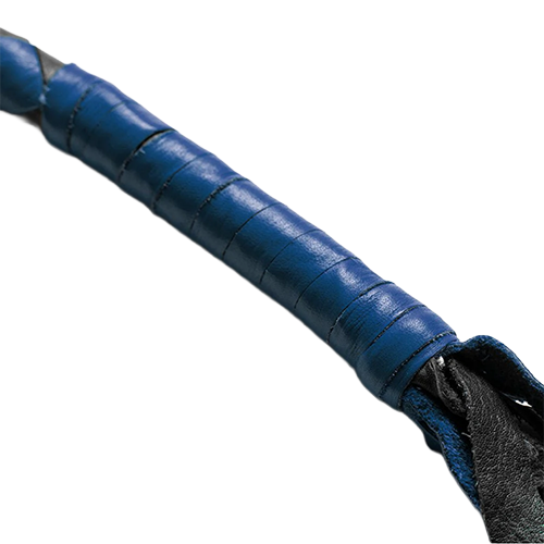 Blue & Black Leather Get Back Whip – Hand-Braided Genuine Leather