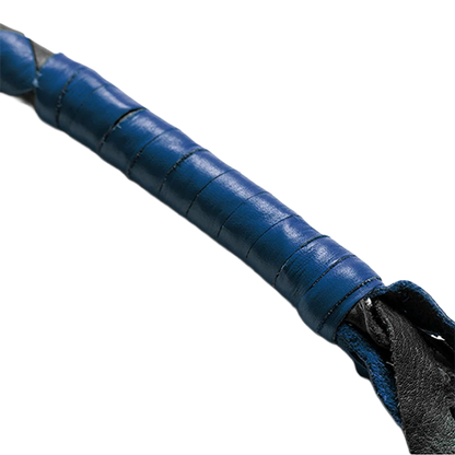 Blue & Black Leather Get Back Whip – Hand-Braided Genuine Leather