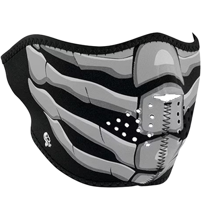 Neoprene glow skull motorcycle half face mask