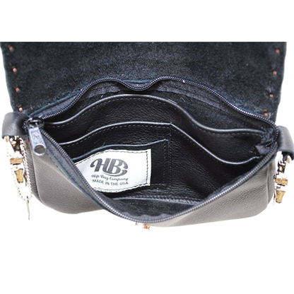 Copper Studded Western Biker Hip Purse Crafted In USA