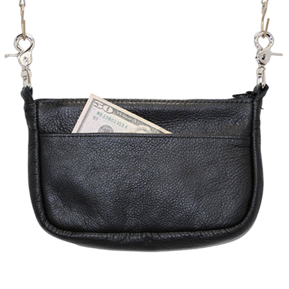 Handmade Ostrich And Floral Tooled Crossbody Bag