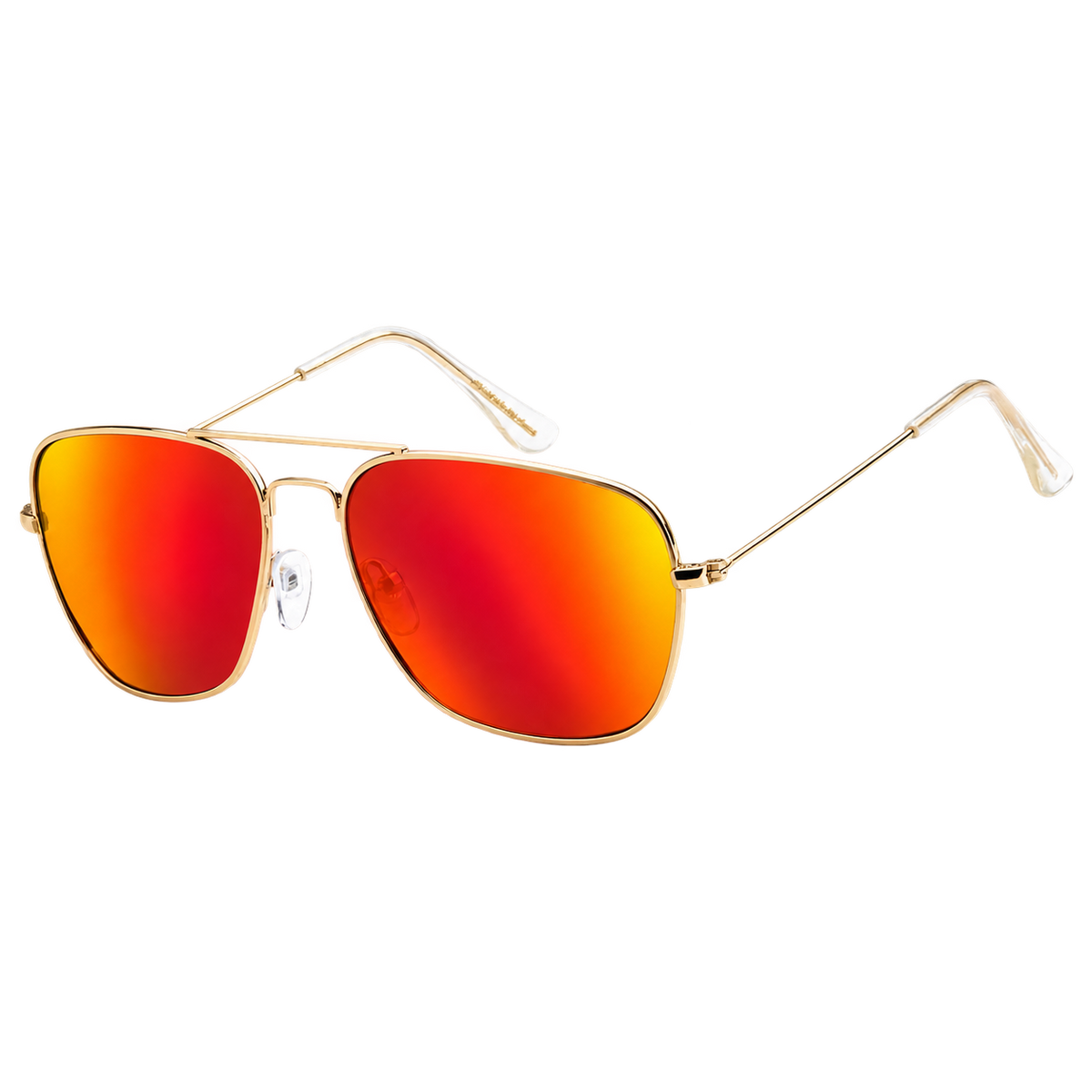 Burnout Ember red-mirrored polarized aviator sunglasses with a gold-tone metal frame