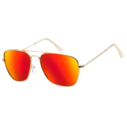 Burnout Ember red-mirrored polarized aviator sunglasses with a gold-tone metal frame