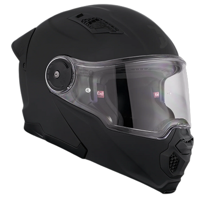 Front three-quarter view of the Daytona C6 modular motorcycle helmet featuring a clear anti-scratch visor and matte black finish.