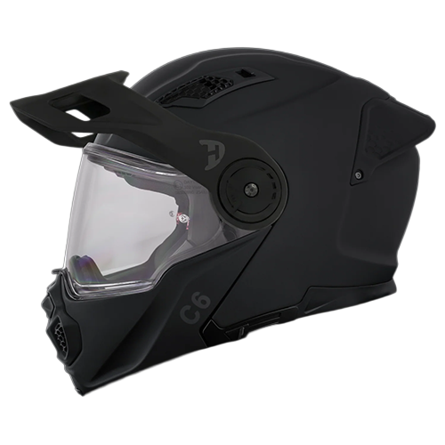 Daytona C6 modular motorcycle helmet with removable aerodynamic visor installed in dull black finish.