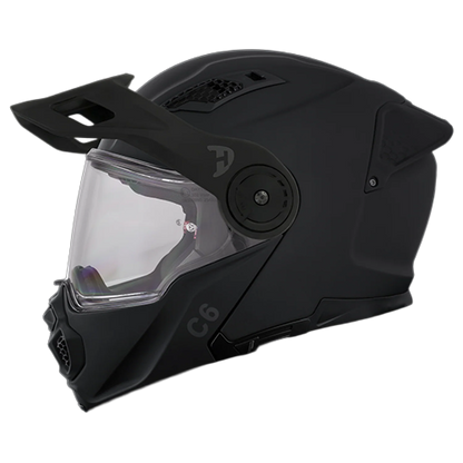 Daytona C6 modular motorcycle helmet with removable aerodynamic visor installed in dull black finish.