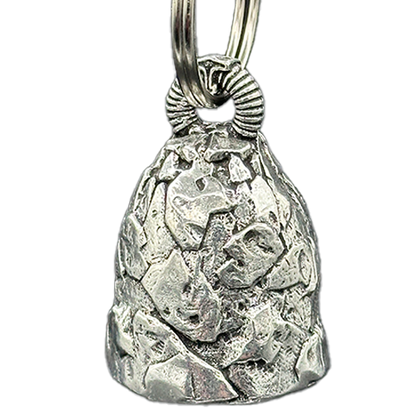 Pewter Celtic Cross Bell With Emerald-Like Accent