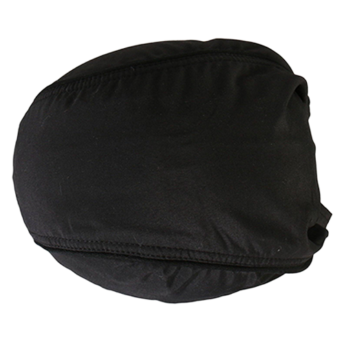 Top view of the solid black lightweight head wrap.