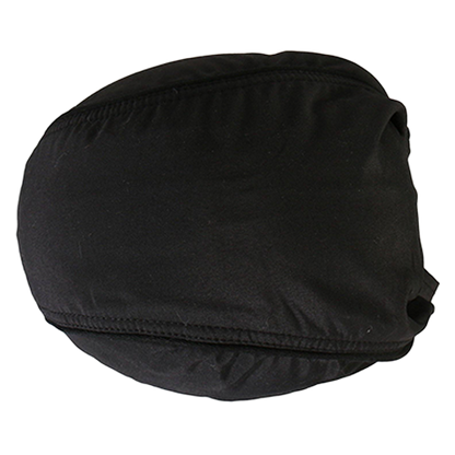 Top view of the solid black lightweight head wrap.