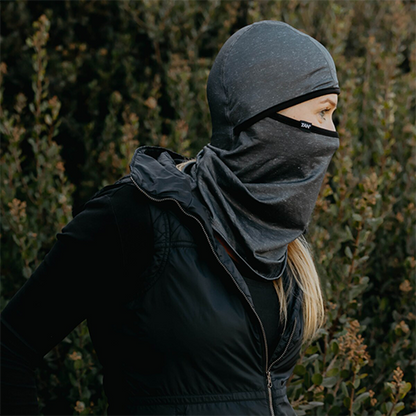 A woman wearing the balaclava.