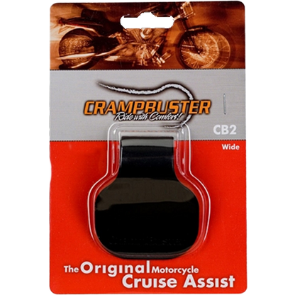 Crampruster motorcycle cruise assist device in packaging with brand name and product details.