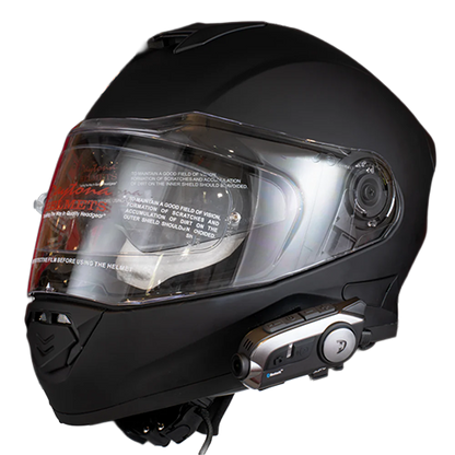 Intercom showing how it looks on a Daytona Detour helmet.