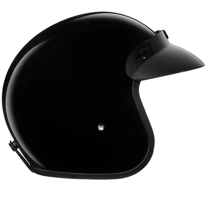 Compact low-profile DOT 3/4 helmet with gloss finish and included visor.