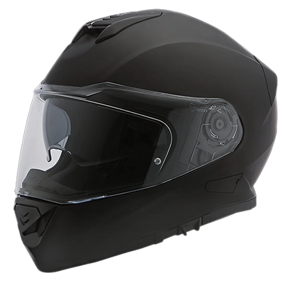 Daytona Detour Dull Black helmet featuring retractable smoke visor and Pinlock-ready clear shield.