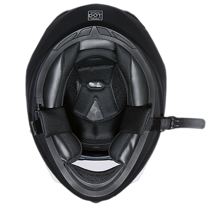 Gloss black Daytona Detour helmet with quick-release strap and adjustable vents.