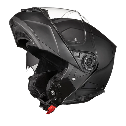 Daytona Glide – Dull Black with face raised and inner shield down 