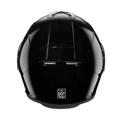 Gloss black Daytona modular helmet with Bluetooth compatibility and airflow vents.