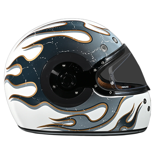 Front view of Daytona Retro Full Face Helmet with clear shield.